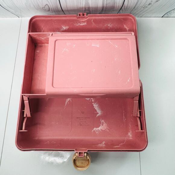 Caboodles On-The-Go-Girl Makeup Case Retro Marble Pink with Mirror - Picture 3 of 9